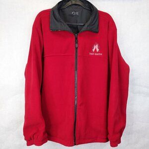 Princess Cruise Reversible Fleece Nylon Full Zip Jacket Men XL South America Red